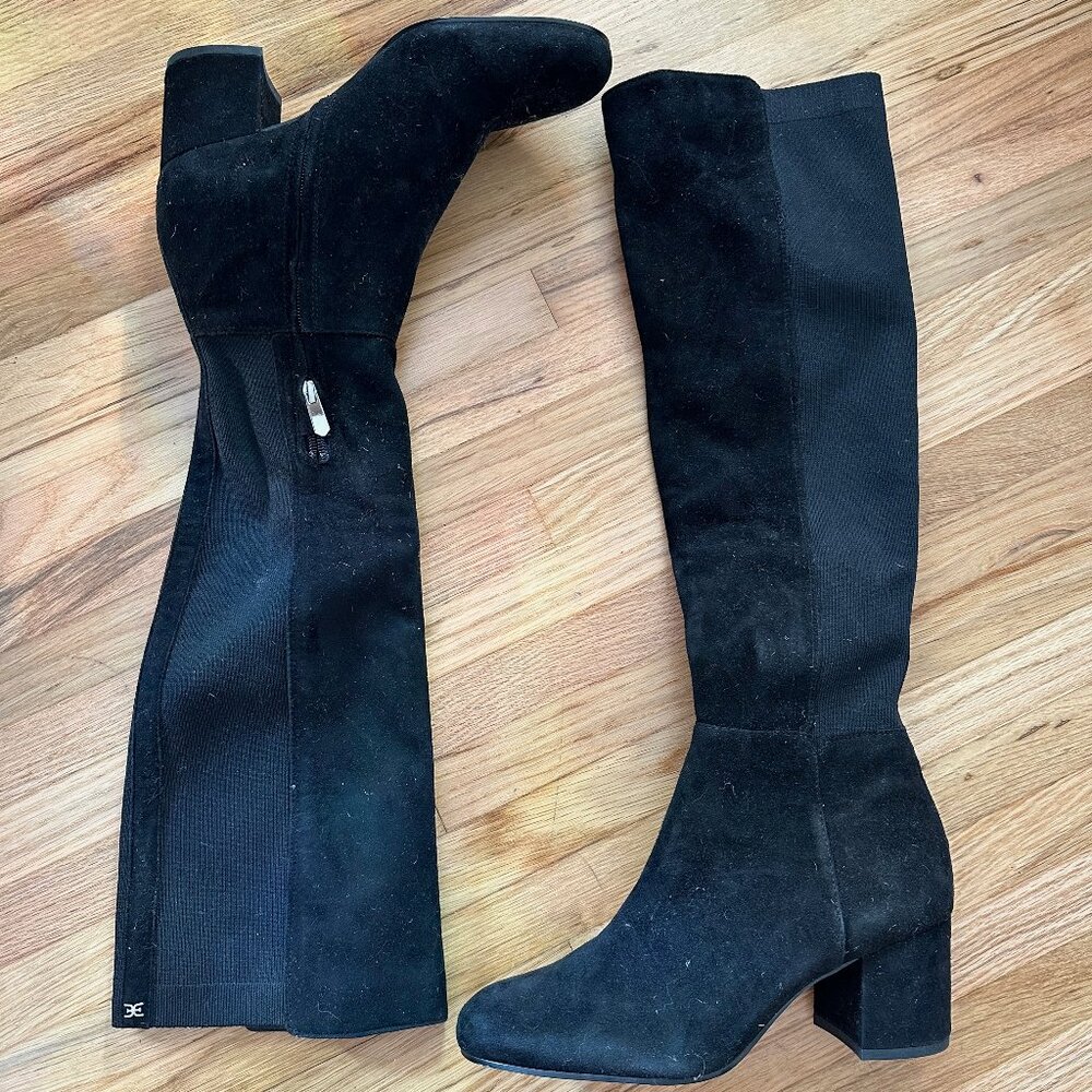 Sam Edelman Black Suede Over the Knee Boots | Size 7.5